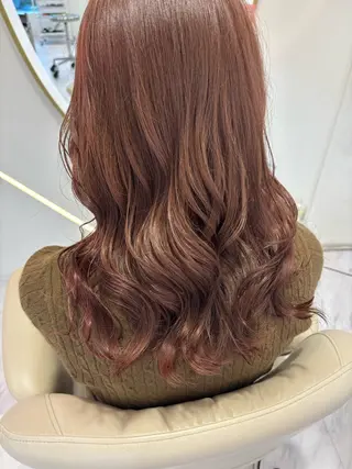 ミディアム カラー SAYAKA 🍒／ボブ／暖色のヘアスタイル