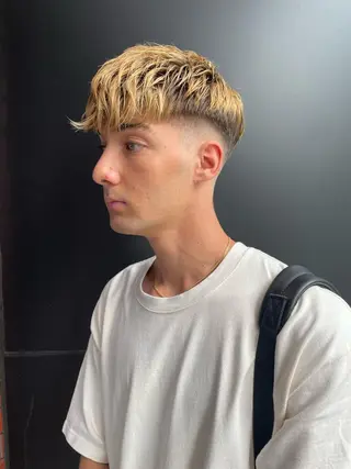 メンズ スパイキーパーマ 柏NO1 藤本葉のヘアスタイル