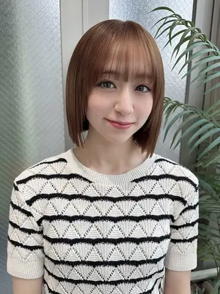 ショート 🫧とぅるん艶髪🫧 透明感カラー×猿渡のヘアスタイル