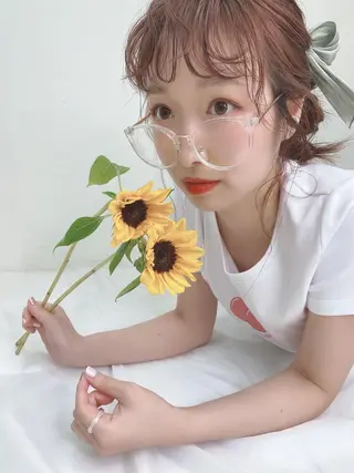 ミディアム カラー ヘアアレンジ マツエク・マツパ 透明感カラー🫧ヘア セット🫧松本菜月の眉毛・アイブロウイメージ