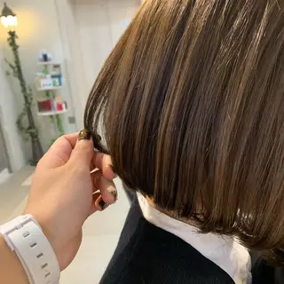 ショート カラー パーマ ヘアアレンジ メンズ キッズ ネイル マツエク・マツパ ボブ/レイヤー/ nanamiのヘアスタイル