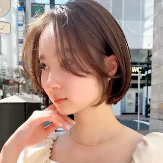 ショート カラー 🌱小顔ヘア/ボブ ミディアム/双葉🌱のヘアスタイル