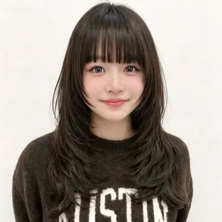 ロング 韓国レイヤー/ボブ /ジュンエイのヘアスタイル