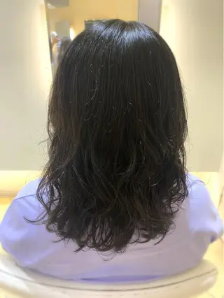 セミロング パーマ 小顔レイヤー💗 木村実樹のヘアスタイル