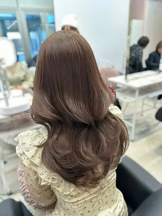 ロング カラー 顔周り似合わせ・巻け るレイヤー水谷航大のヘアスタイル