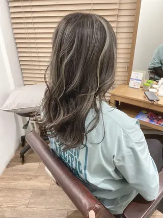 ロング カラー ハイライト⭐️上野 高広のヘアスタイル