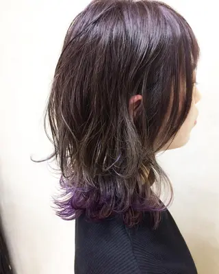 ミディアム カラー 渡邊 唯のヘアスタイル