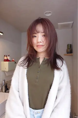 ロング カラー nishido ハイライト/パーマのヘアスタイル