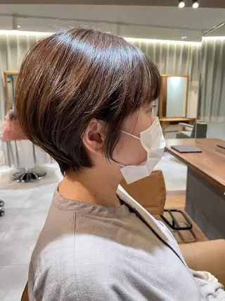 ショート 日比崚介🍀 おくれげ小顔カットのヘアスタイル