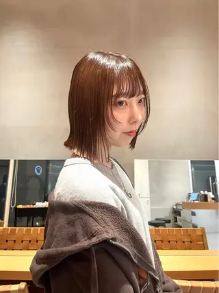 ミディアム カラー ボブ&顔まわりレ イヤー♡TOMOE♡のヘアスタイル