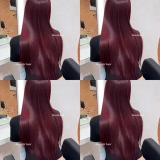 ロング カラー ブリーチなしピンク 赤井龍斗のヘアスタイル