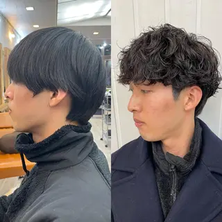 ショート パーマ メンズ HIKARU副店長/ ✨️髪質改善のヘアスタイル