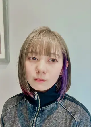 ミディアム カラー 和夢/メンズカット/ パーマ/ハイトーンのヘアスタイル