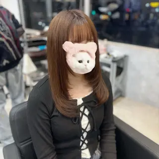 セミロング カラー 🍓チサト🍨/仙台 /レイヤー🪽🤍のヘアスタイル