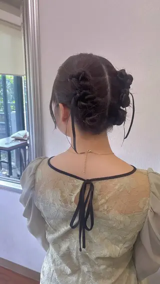 セミロング カラー パーマ ヘアアレンジ yukimi .のヘアスタイル