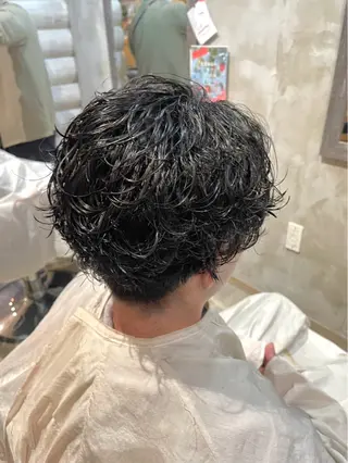 パーマ 🐾及部 艶髪/艶 カラーショート/ボブのヘアスタイル