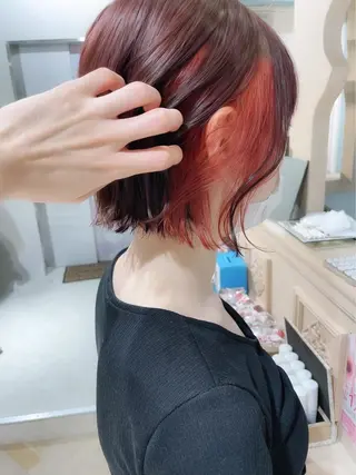 ミディアム カラー ブリーチなし 透明感カラー/艶髪のヘアスタイル