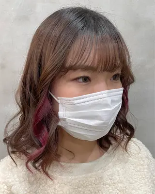 ミディアム 【ピンク/韓国ヘア/ ヘアセット】亜海のヘアスタイル