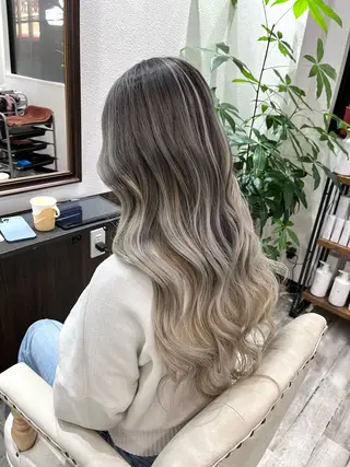 ロング カラー ヘアアレンジ Belle hair Design青野大貴のヘアスタイル