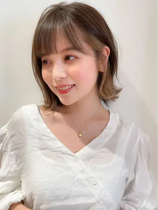 ミディアム カラー パーマ ヘアアレンジ 髪質改善/韓国風 レイヤー/田村祐樹のヘアスタイル
