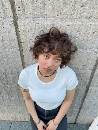 ミディアム パーマ カーリーパーマ/ 透明ｶﾗｰ/MIKUのヘアスタイル