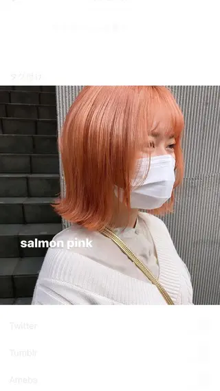 ショート カラー センターパート／マッ シュ／パーマ　あさみのヘアスタイル