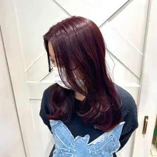 ロング カラー 横浜|韓国レイヤー| 暖色カラー|まなとのヘアスタイル