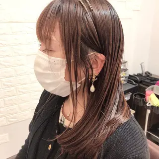 セミロング 髪質改善&ストレート ✂︎鈴木青樹のヘアスタイル