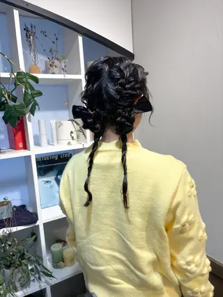 セミロング アレンジ/新宿 透明感カラー/ヤノのヘアスタイル