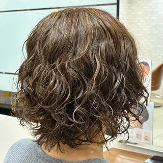ミディアム パーマ 髪質改善/ブラック ヘア/リンのヘアスタイル