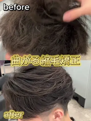 ショート パーマ ヘアアレンジ メンズ デザイン/ハイトーン 指名No.1パフのヘアスタイル