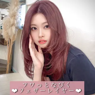 ロング カラー 透明感カラー×小 顔レイヤー♡ヒデさんのヘアスタイル