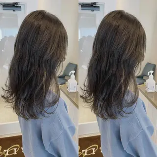 セミロング カラー 佐々木 裕一のヘアスタイル