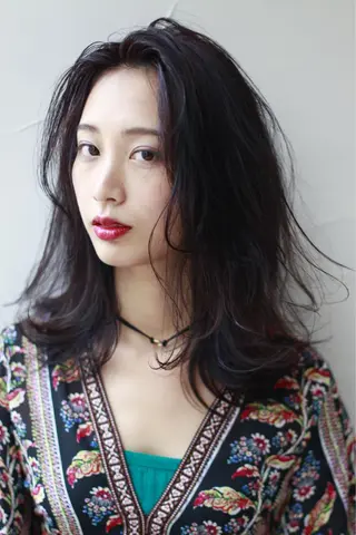 ミディアム カラー パーマ 四ッ家 裕【店長】のヘアスタイル