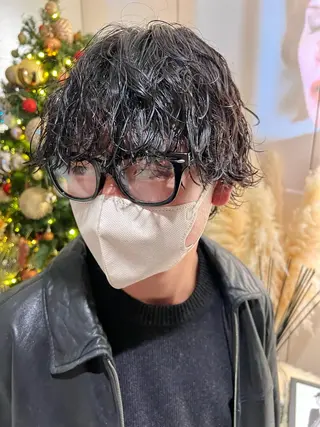 ショート パーマ メンズ 波巻きスパイラルパー マ/シャドウパーマ駿のヘアスタイル