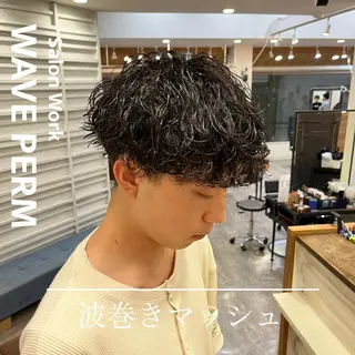 ショート カラー パーマ ヘアアレンジ メンズ ケイゴ【店長】 メンズパーマ特化のヘアスタイル