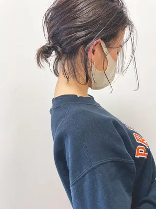 ミディアム カラー ヘアアレンジ HARUNA/ミセス 大人ショートヘアのヘアスタイル