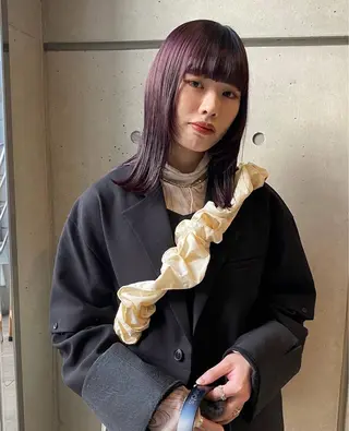 ミディアム カラー abe yuikaのヘアスタイル