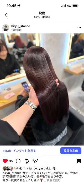 カラー 札幌ブリーチなし 👑ヒリュウのヘアスタイル