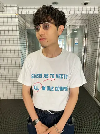 ミディアム パーマ メンズ ruki yabeのヘアスタイル