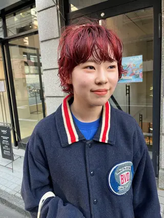 ショート パーマ ボブパーマ/パーマ ウルフパーマのヘアスタイル
