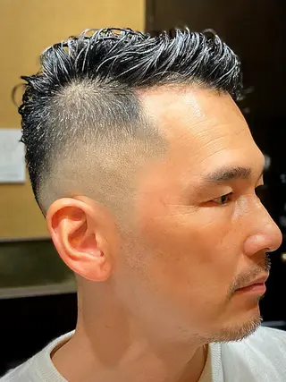 ショート パーマ メンズ 店長💈山田竜太 BARBERのヘアスタイル