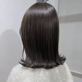 ミディアム カラー 𓏸レイヤー髪質改善 透けカラーカノン🫧のヘアスタイル