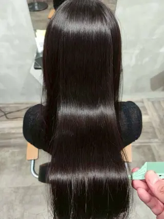 ロング カラー ヘアアレンジ VIMhair天神店 縮毛矯正 ハイライトのヘアスタイル