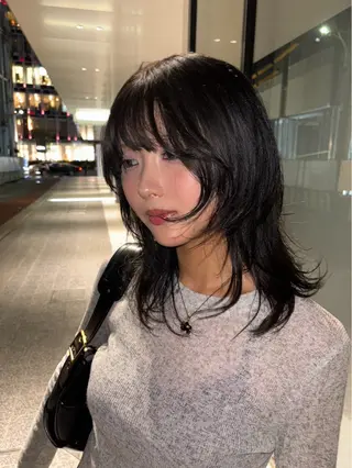 ミディアム カラー ヘアアレンジ 🌀パーマ　レイヤー ボブ/marinoのヘアスタイル