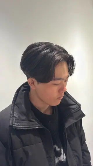 ミディアム パーマ メンズ 高橋 周のヘアスタイル