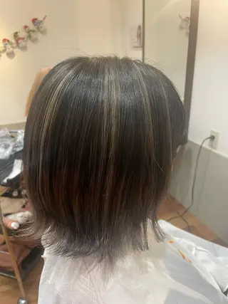 ミディアム カラー 浅香山✨美髪✨ やまもとあきこのヘアスタイル