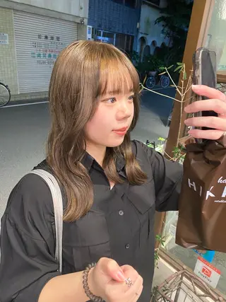 セミロング カラー ウチダ ユウヤのヘアスタイル