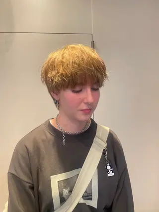 ミディアム カラー パーマ メンズ 韓国レイヤー/柔らか カラー/RIN🎀のヘアスタイル