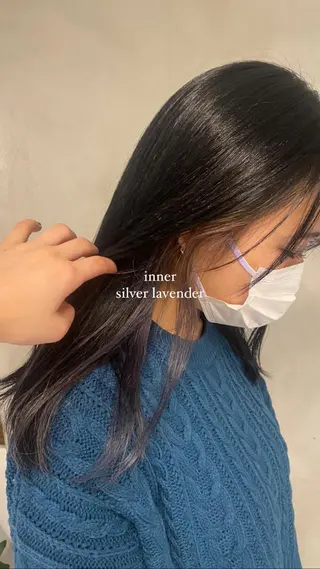 ミディアム カラー ミオ💎ショート 透ける暗髪のヘアスタイル